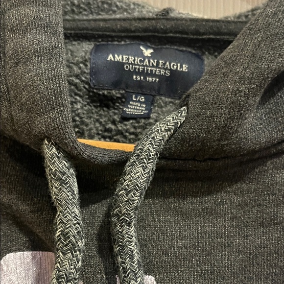 AE Black Hoodie with Love Graphic - Picture 2 of 3